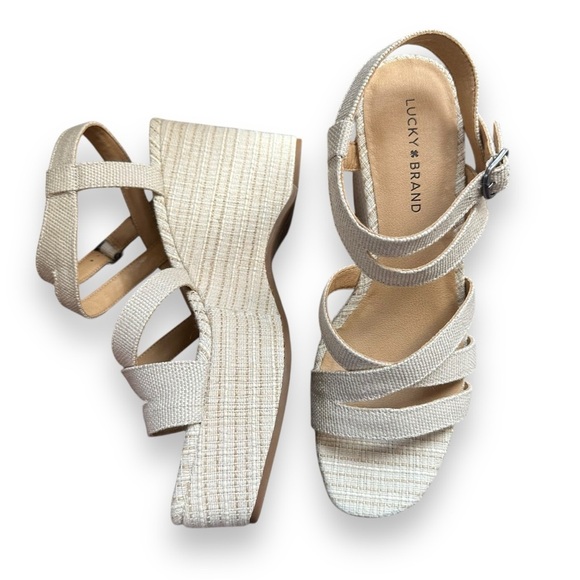 Lucky Brand Women's Carlisha Platform Wedge Sandal Desert Sage Sz 10 - Picture 7 of 7